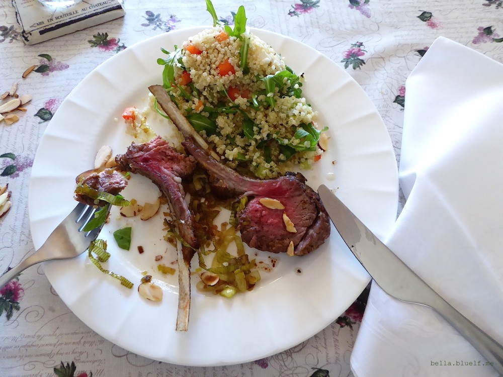 2016 - Rack of Lamb with Leeks and Quinoa Salad photo by Rhônya Holman for bella.bluelf.me