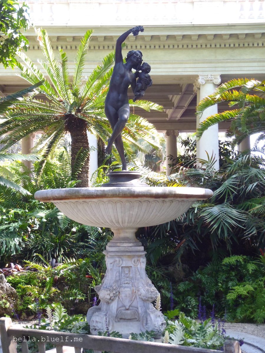 Huntington Library statue on a fountain