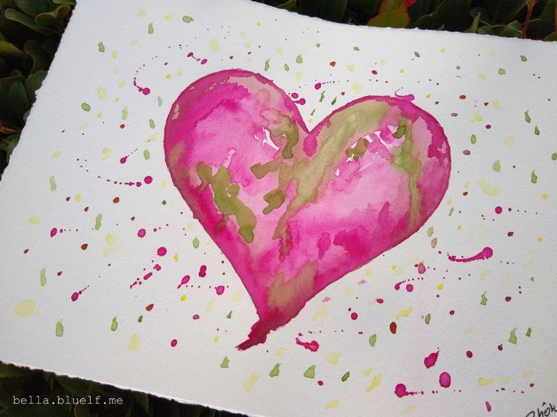 Abstract Watercolor for Valentines