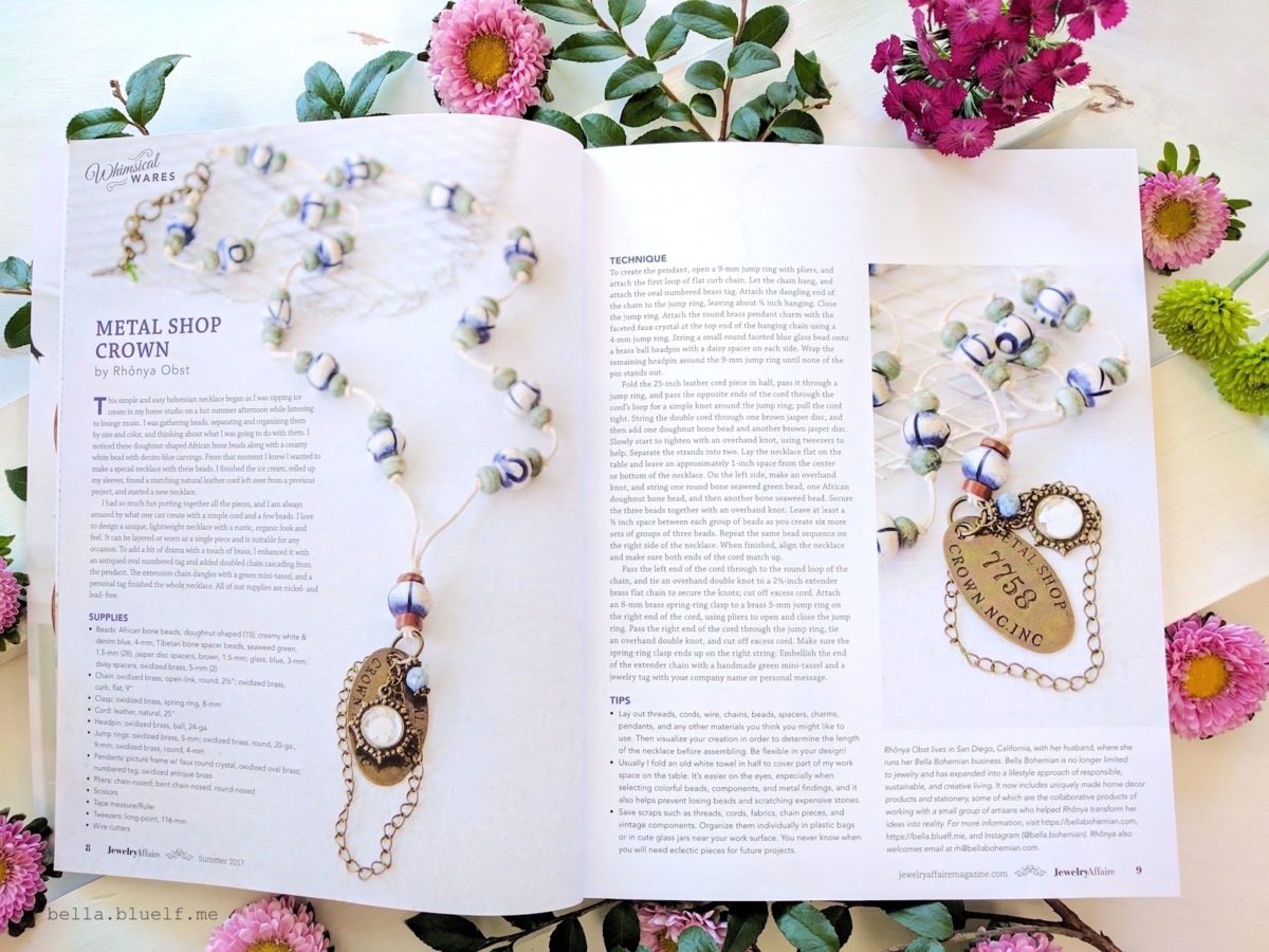 Bella Bohemian featured in the Jewelry Affaire Magazine