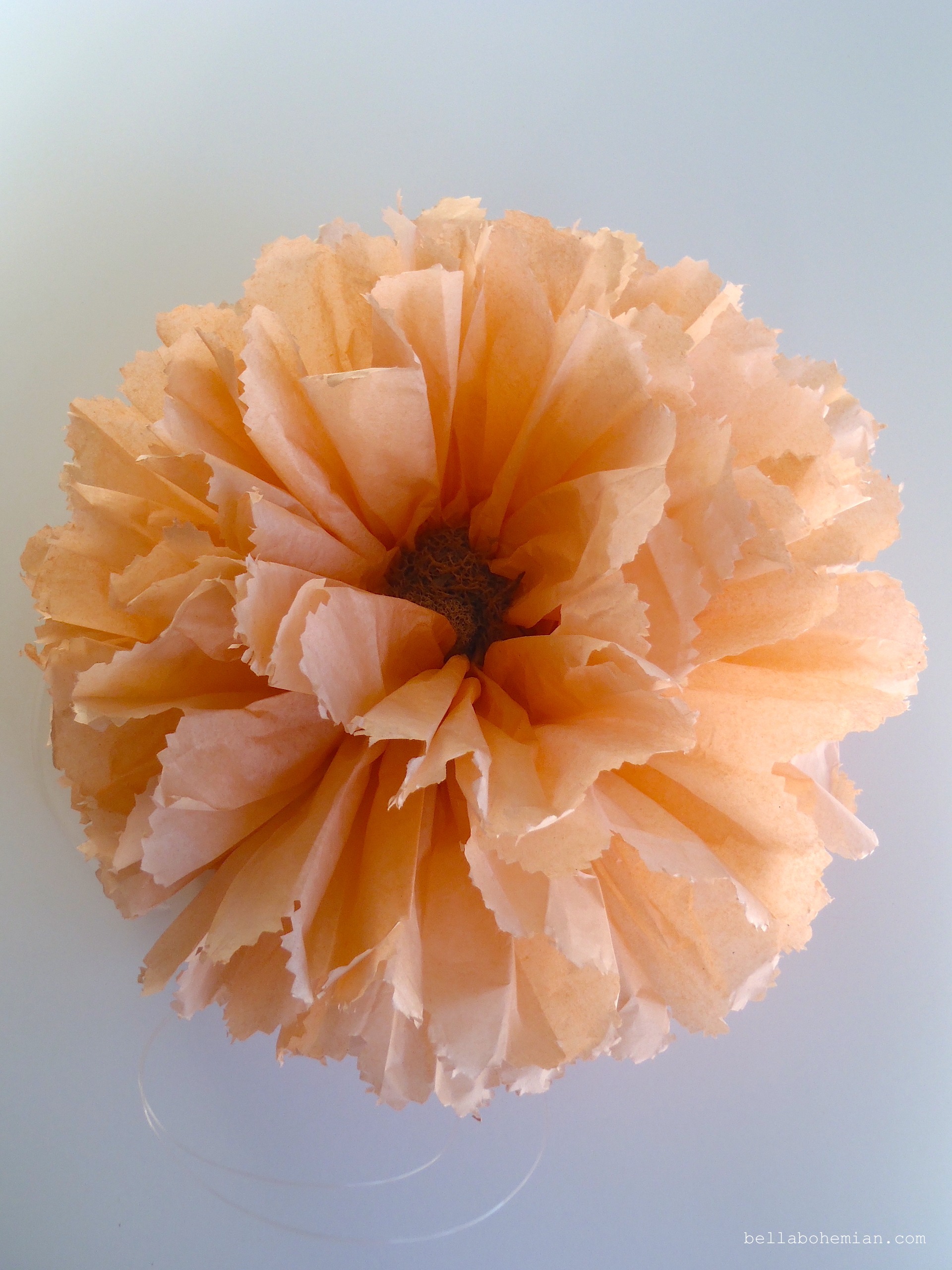 Peach Paper Flower 04 2015 - photo by Rhônya Holman for bellabohemian-com