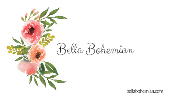 Bella Bohemian business card front